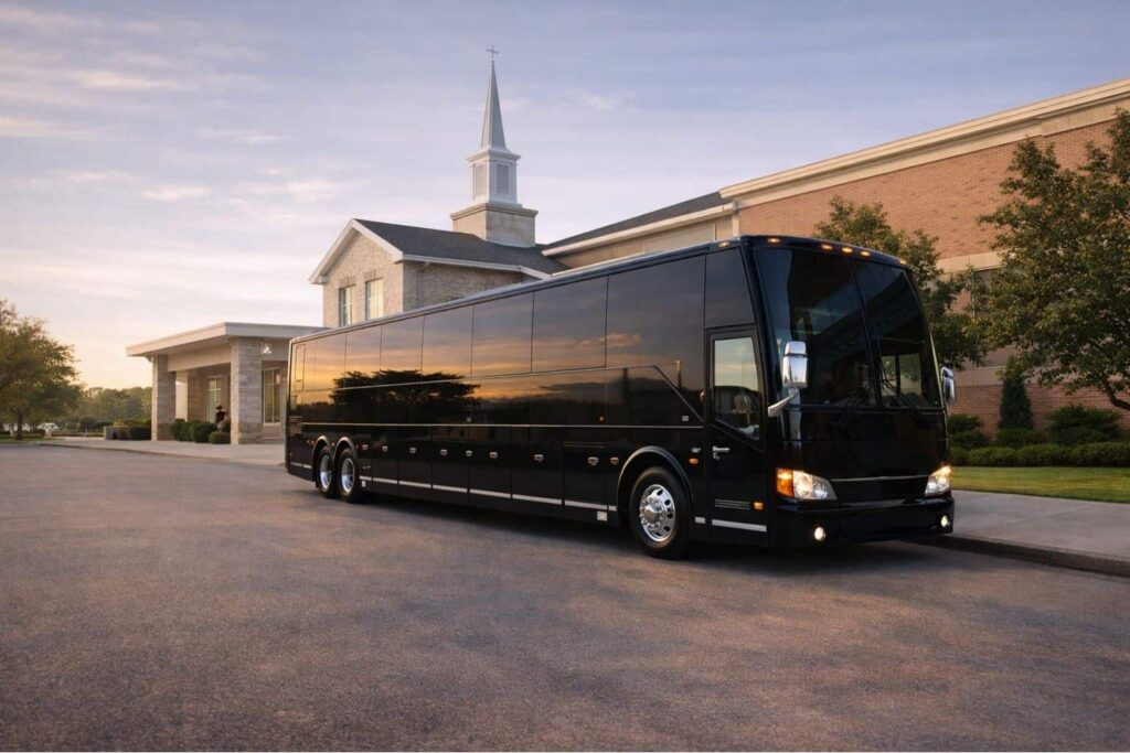 Motor coach for church and community group transportation in Dallas for events and group outings