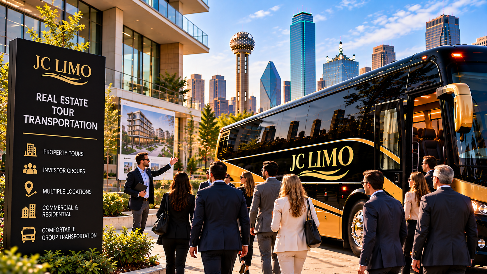 Dallas Real Estate Tour with JC LIMO Bus - JC Limo JC Limo