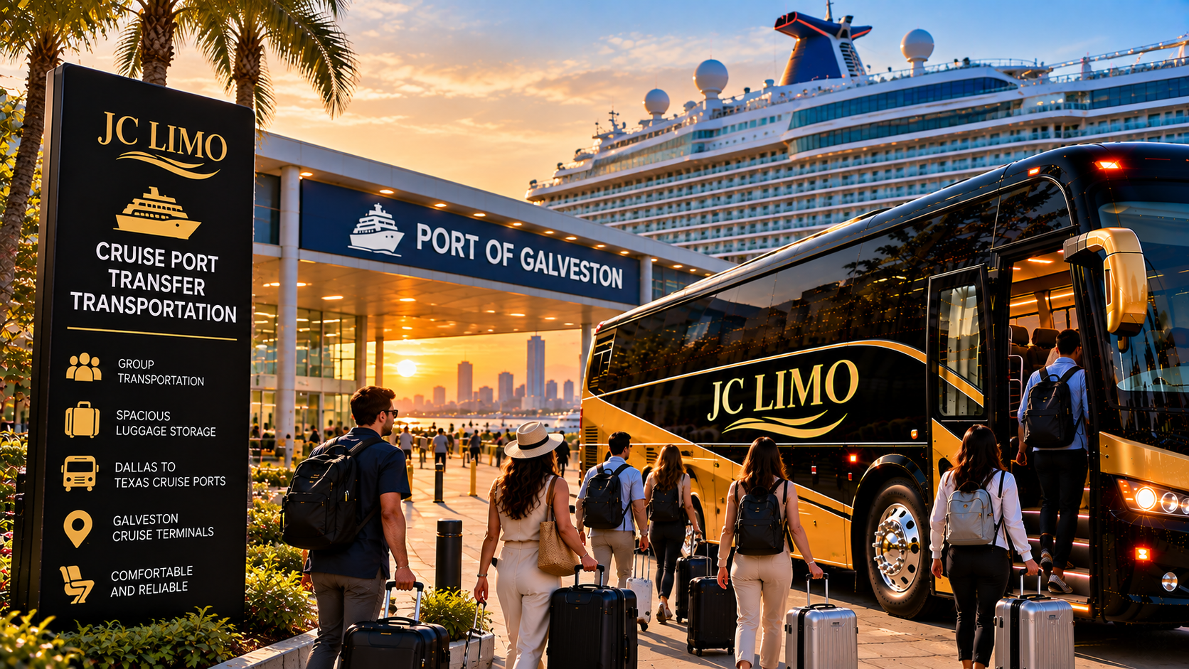 Golden-Hour Cruise Port Transfer - JC Limo JC Limo